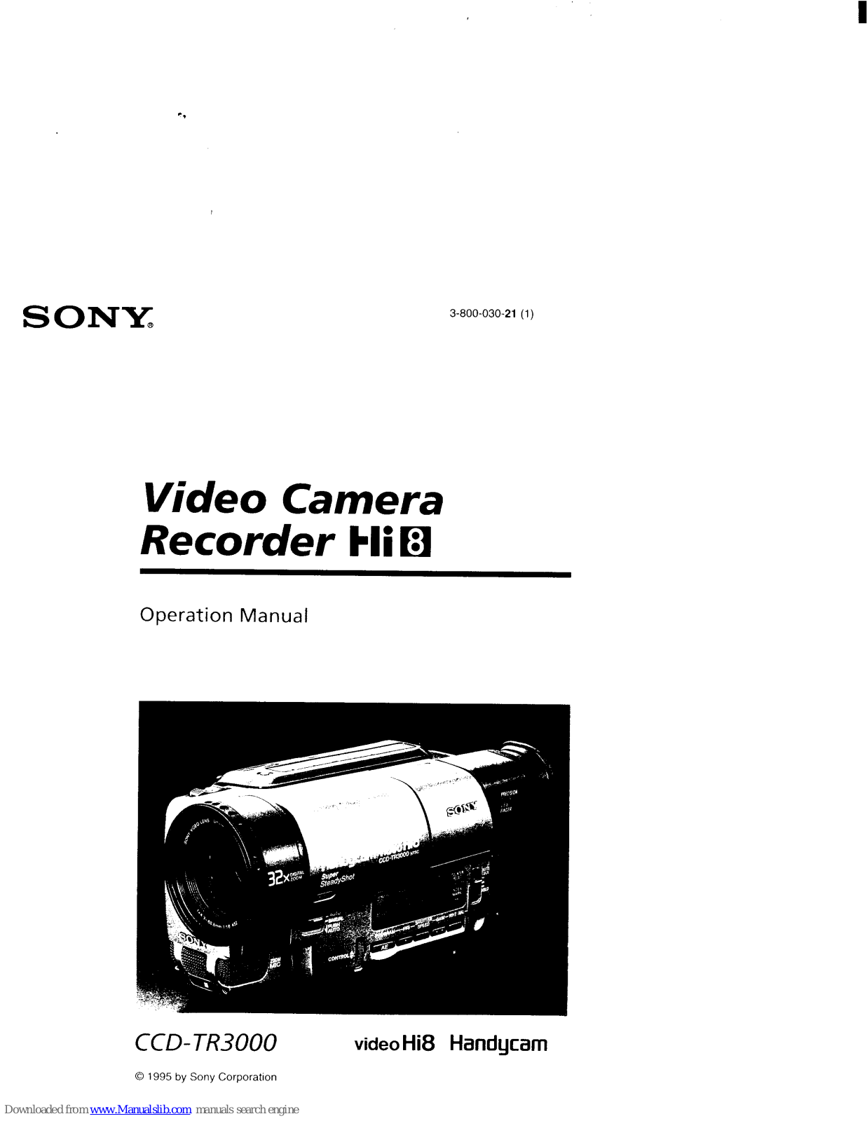 Sony Handycam CCD-TR3000 Operation Manual