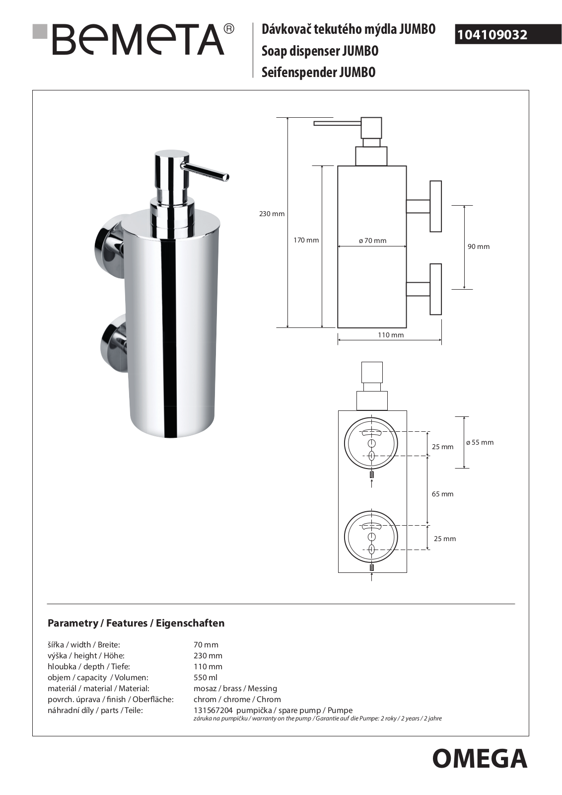 Bemeta Omega 104109032 User guide