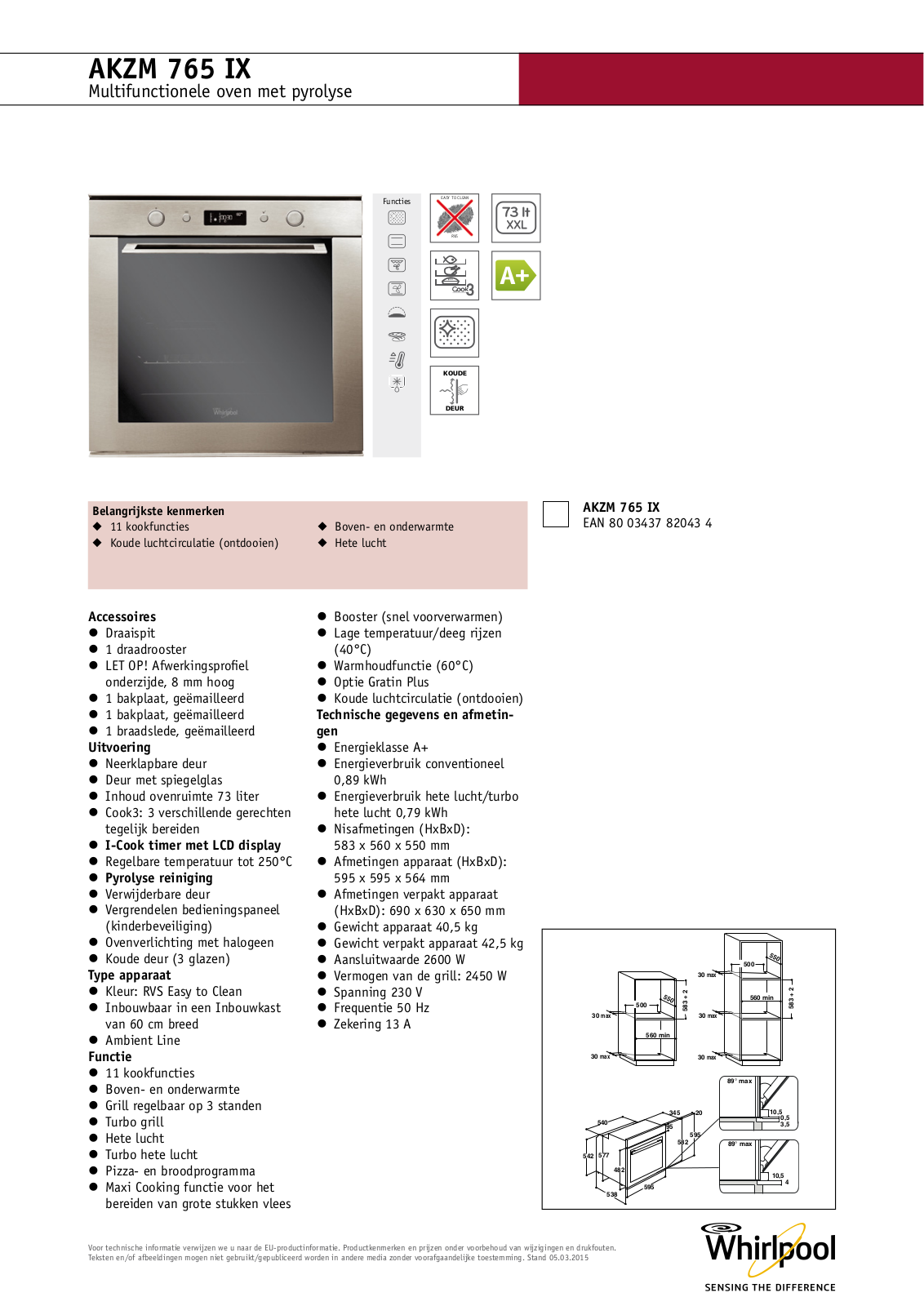 Whirlpool AKZM 765/IX INSTRUCTION FOR USE