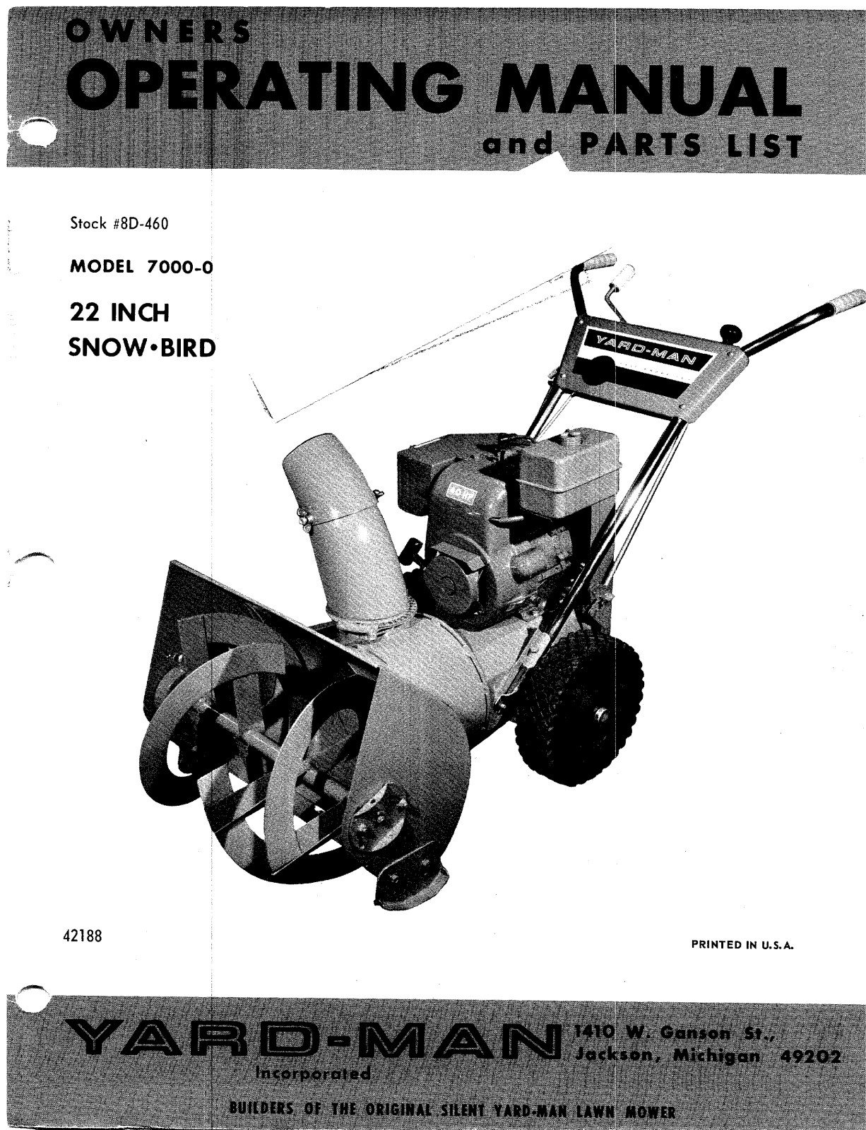 yard-man 7000-0 operators Manual
