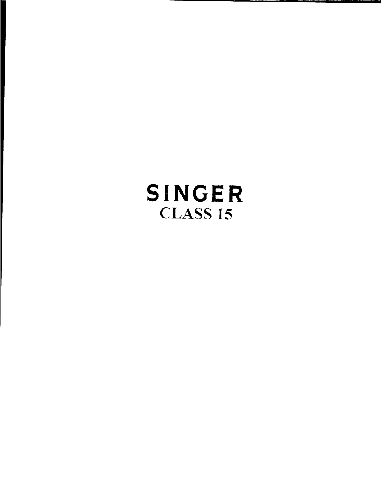 Singer 15-33, 15-31 User Manual