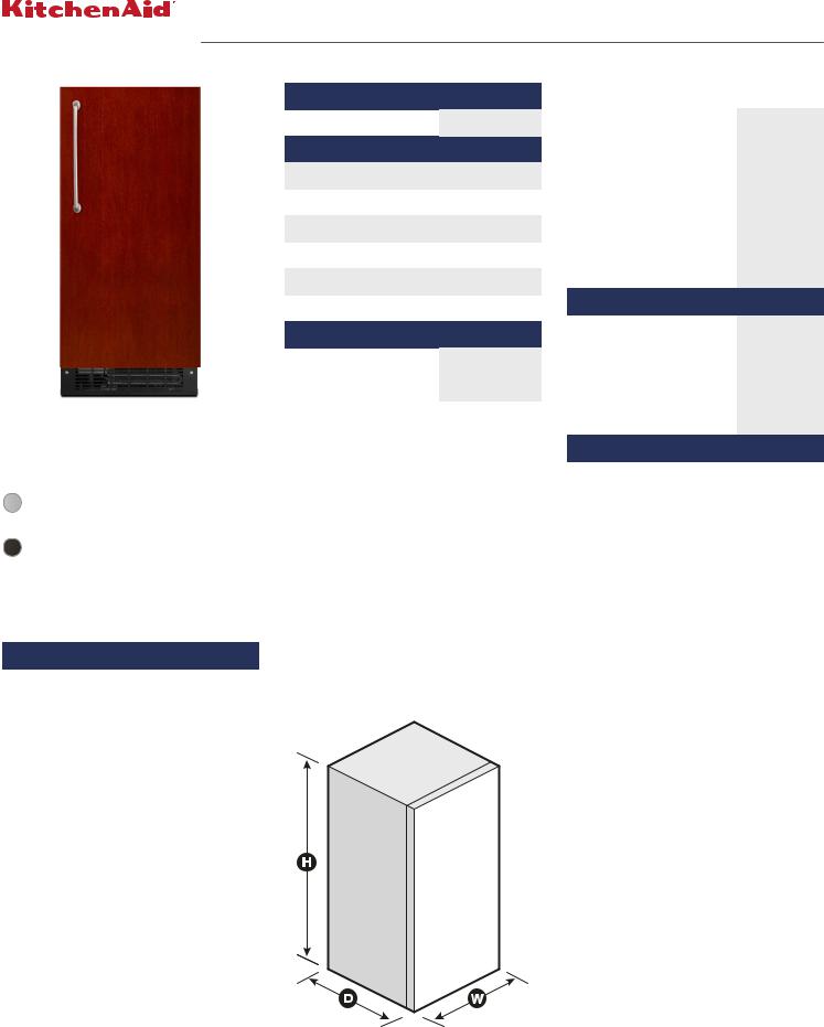 KitchenAid KUIX535HPS, KUIX535HBS, KUIX535HPA Specification Sheet