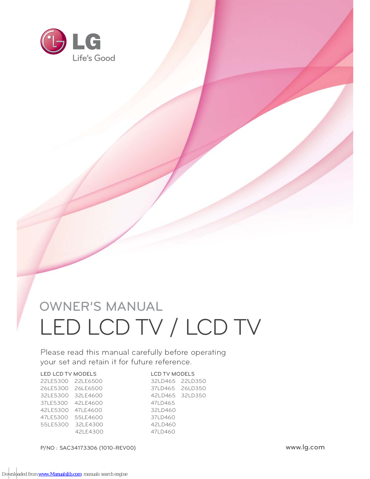 LG 37LD460-MA, 22LE6500-MA, 42LD460-MA, 26LE5300-MA, 47LD460-MA Owner's Manual