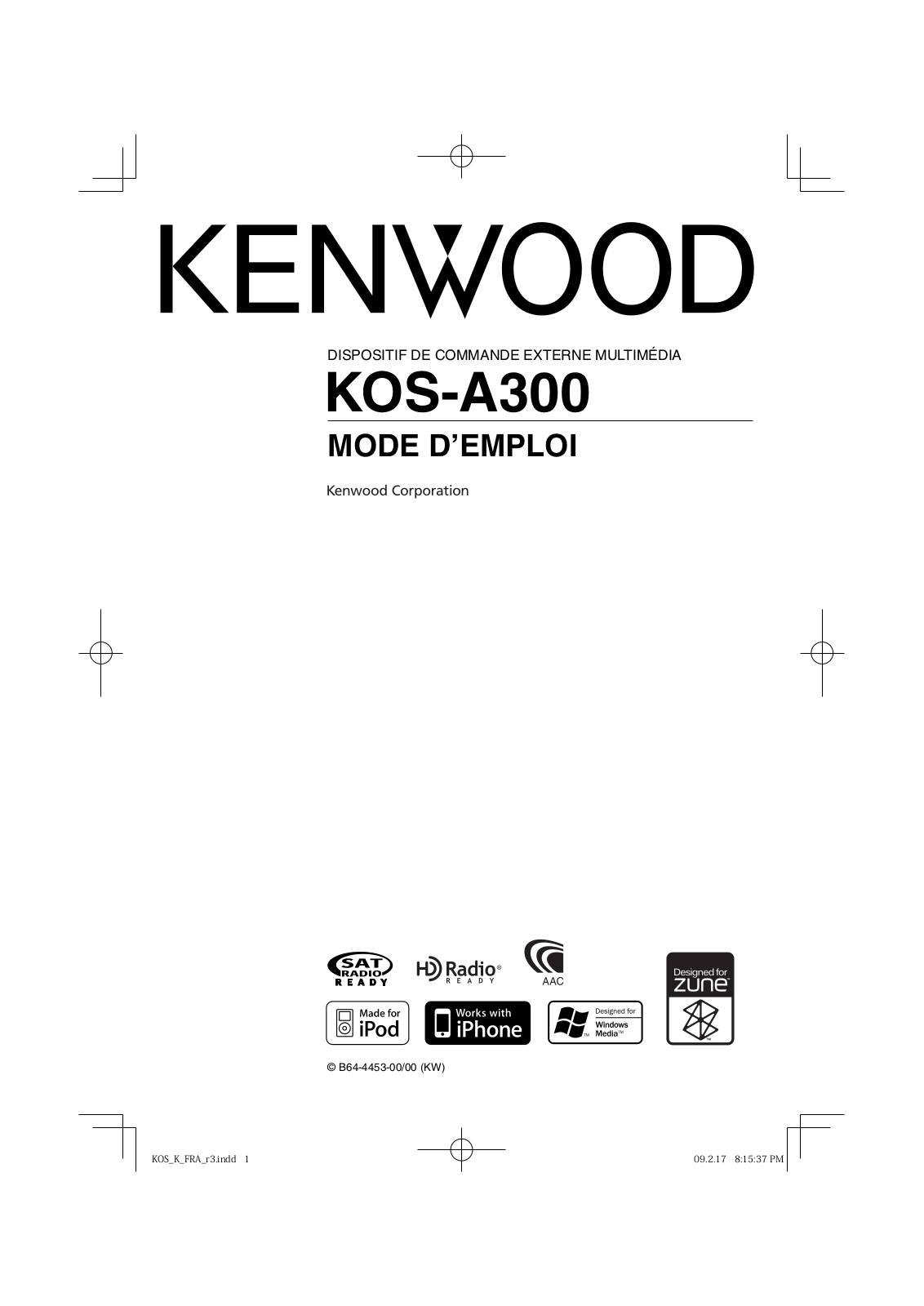 Kenwood KOS-A300 User Manual