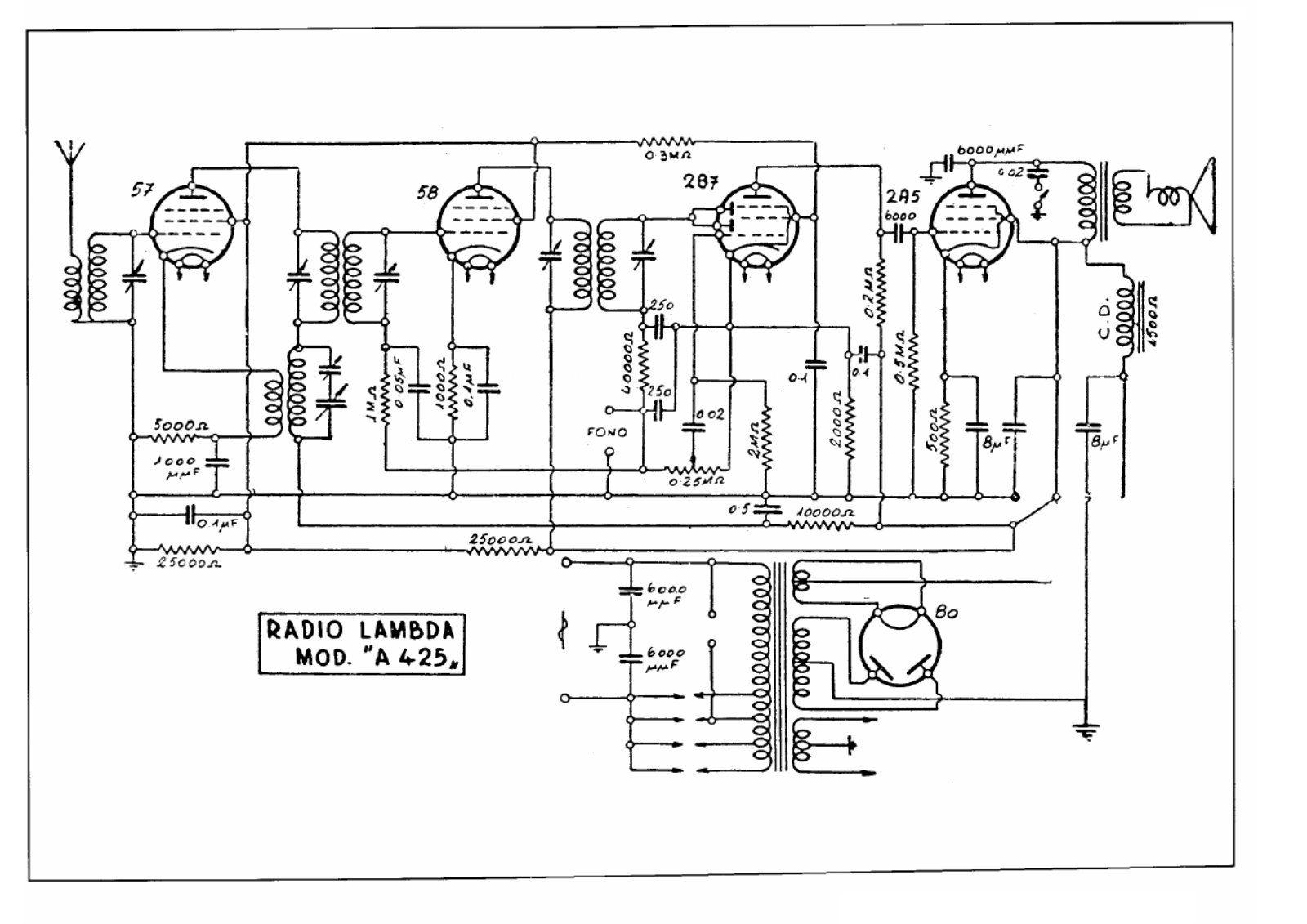 Lambda a425 schematic