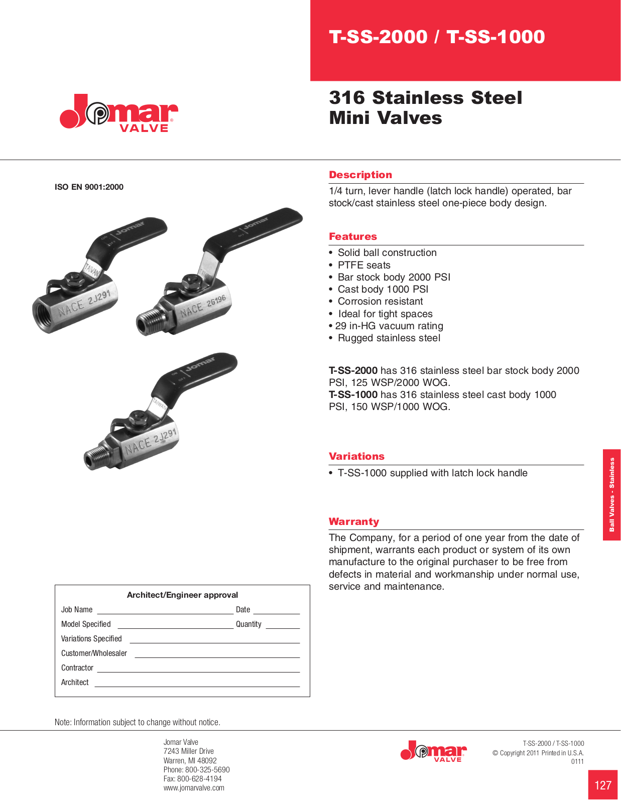 Jomar T-SS-2000 User Manual