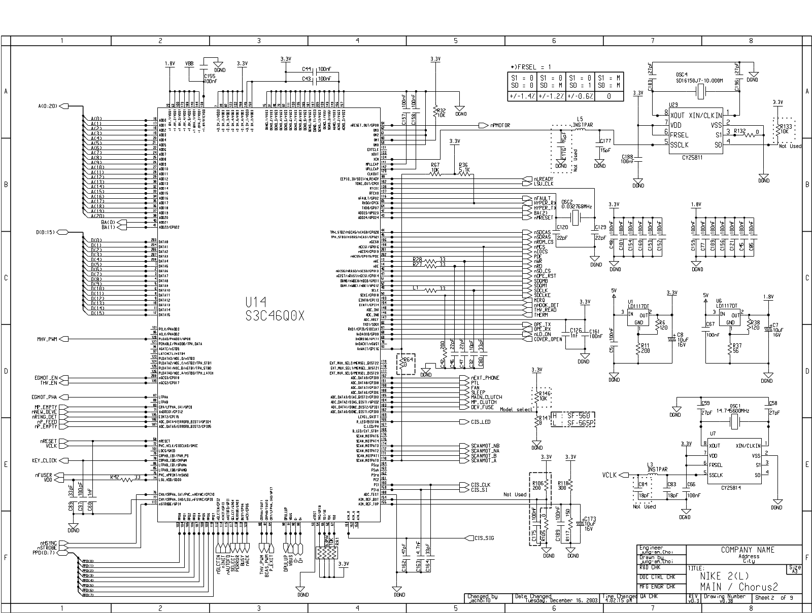Samsung SF 560, SF565P Schematic