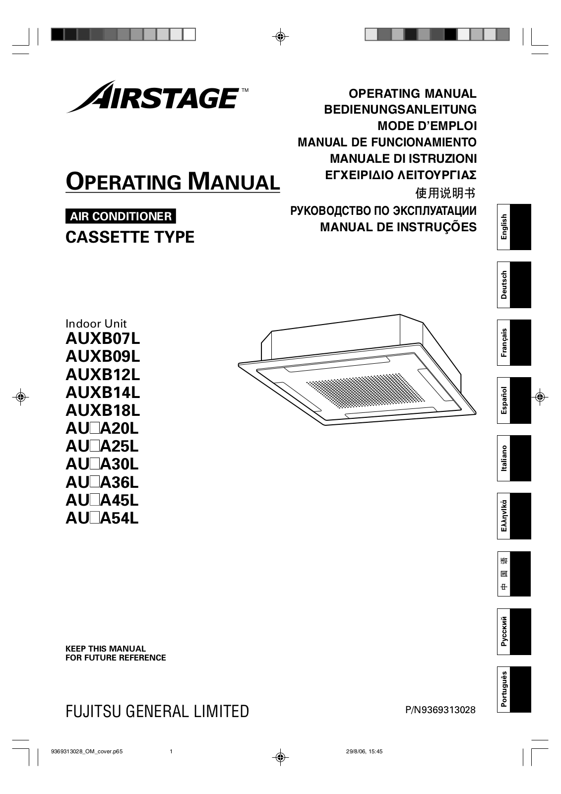 Fujitsu AUXA20L, AUXB09L, AUXA25L, AUXA30L, AUXA36L Operating Manual