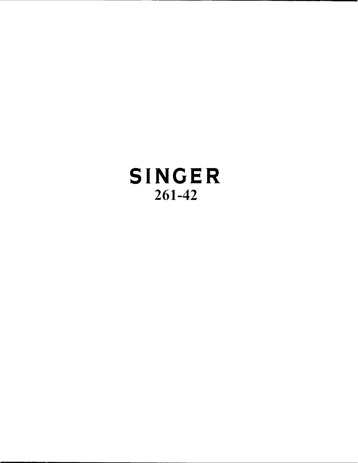 SINGER 261-42 Parts List