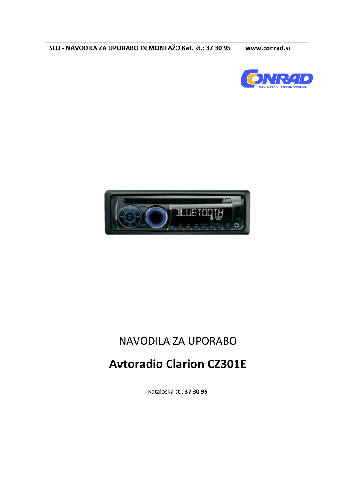 Clarion CZ301E Owner`s Manual