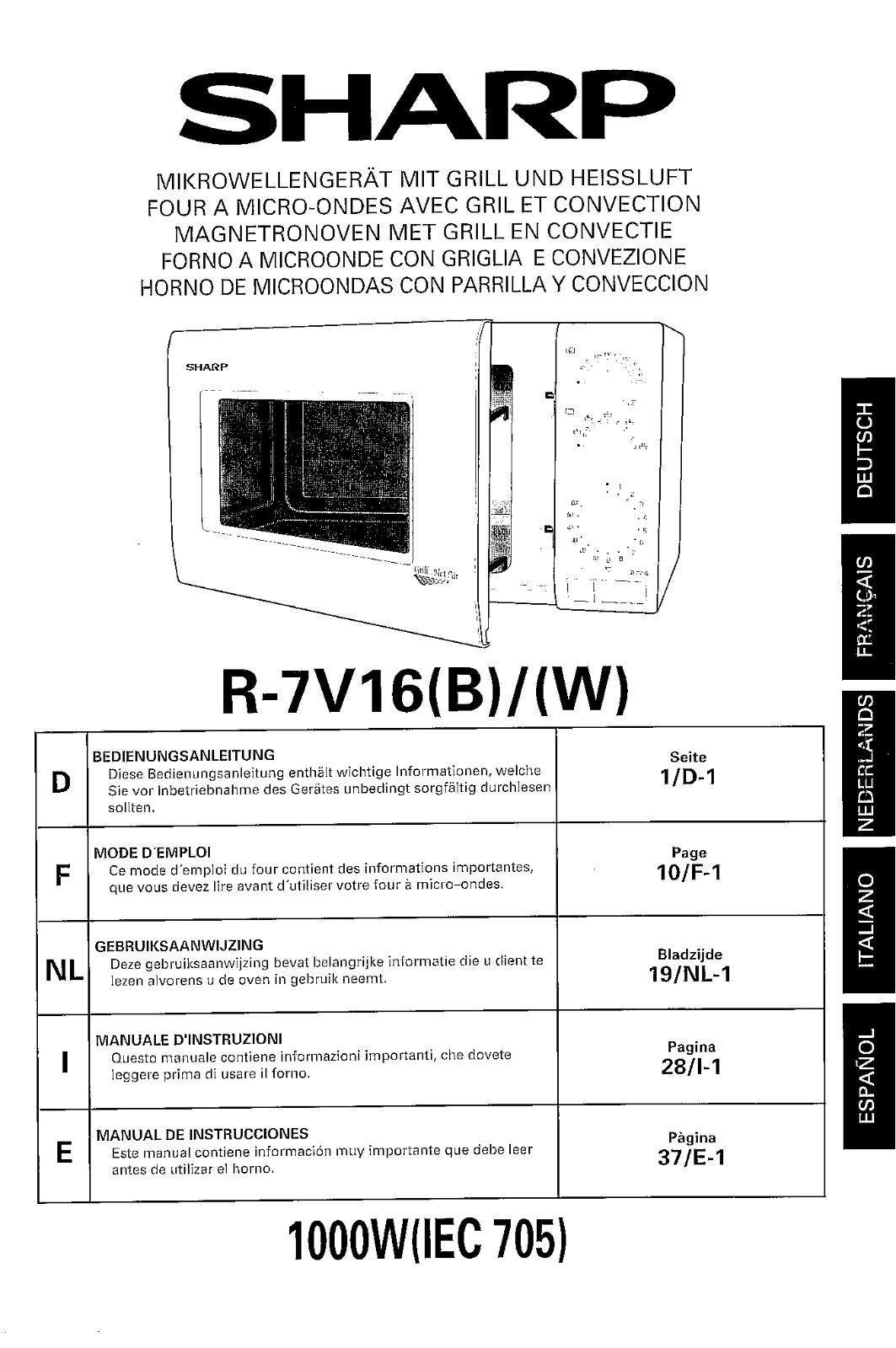 Sharp R-7V16 User Manual