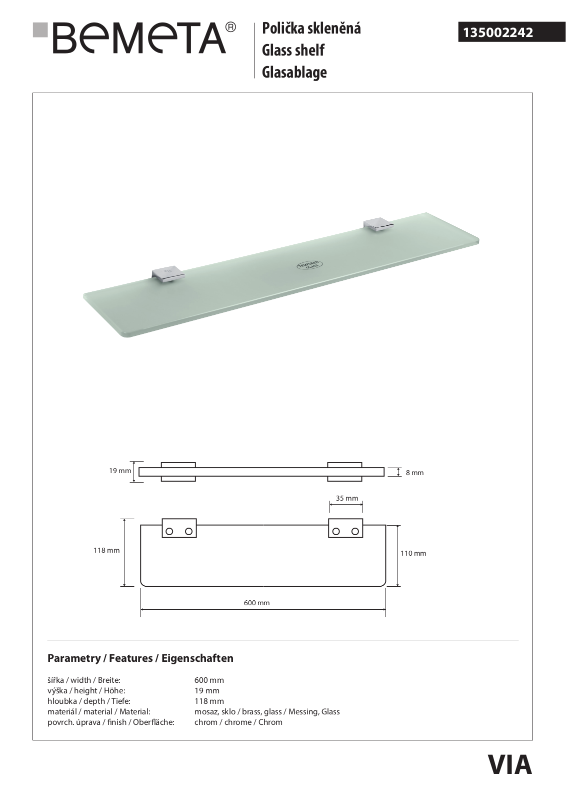 Bemeta Via 135002242 User guide