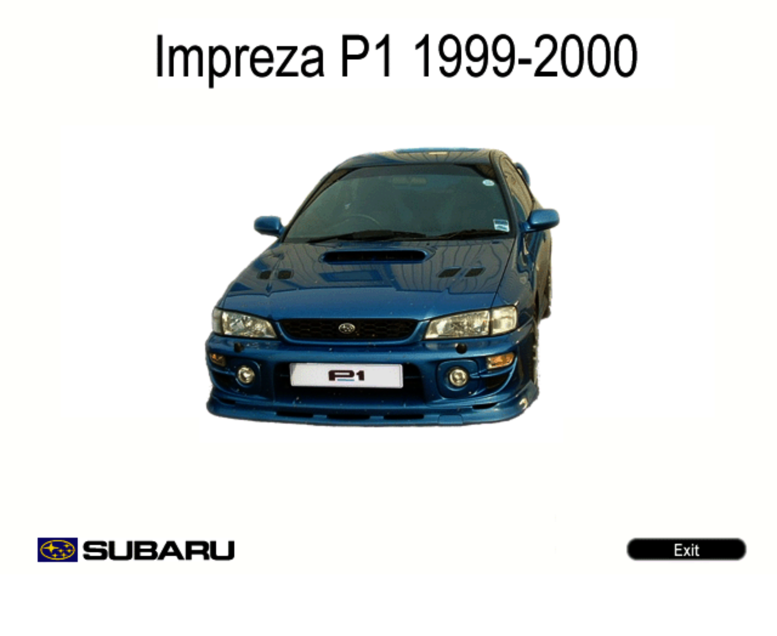 Subaru Impreza P1 1999 2000 User Manual