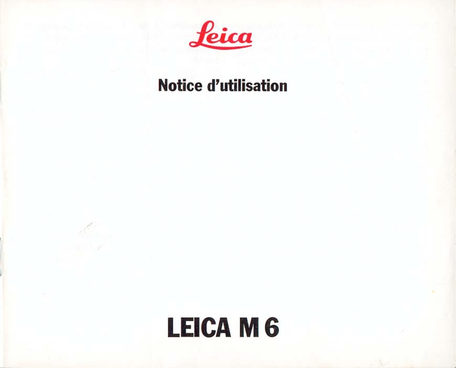 LEICA M6 User Manual