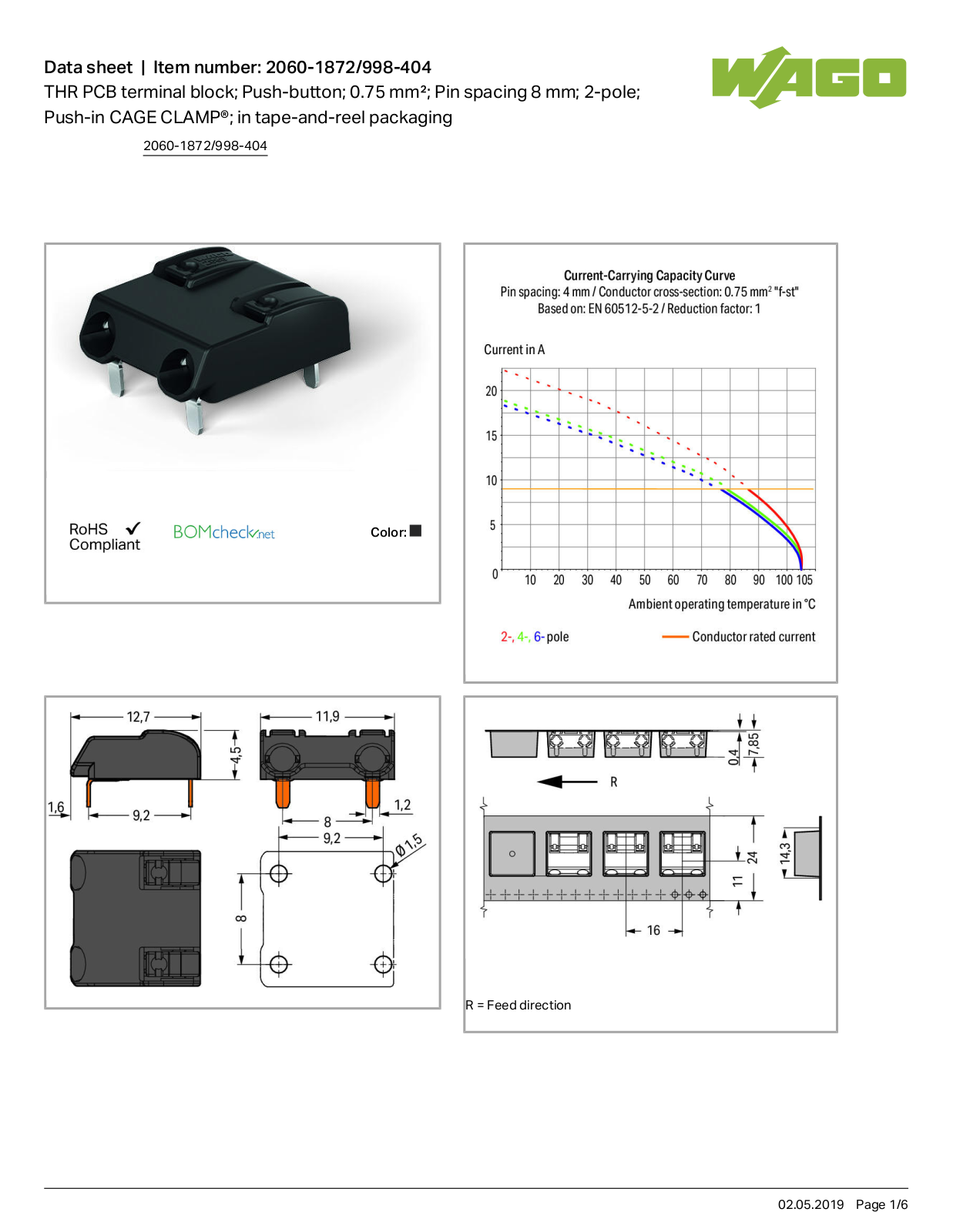 Wago 2060-1872/998-404 Data Sheet