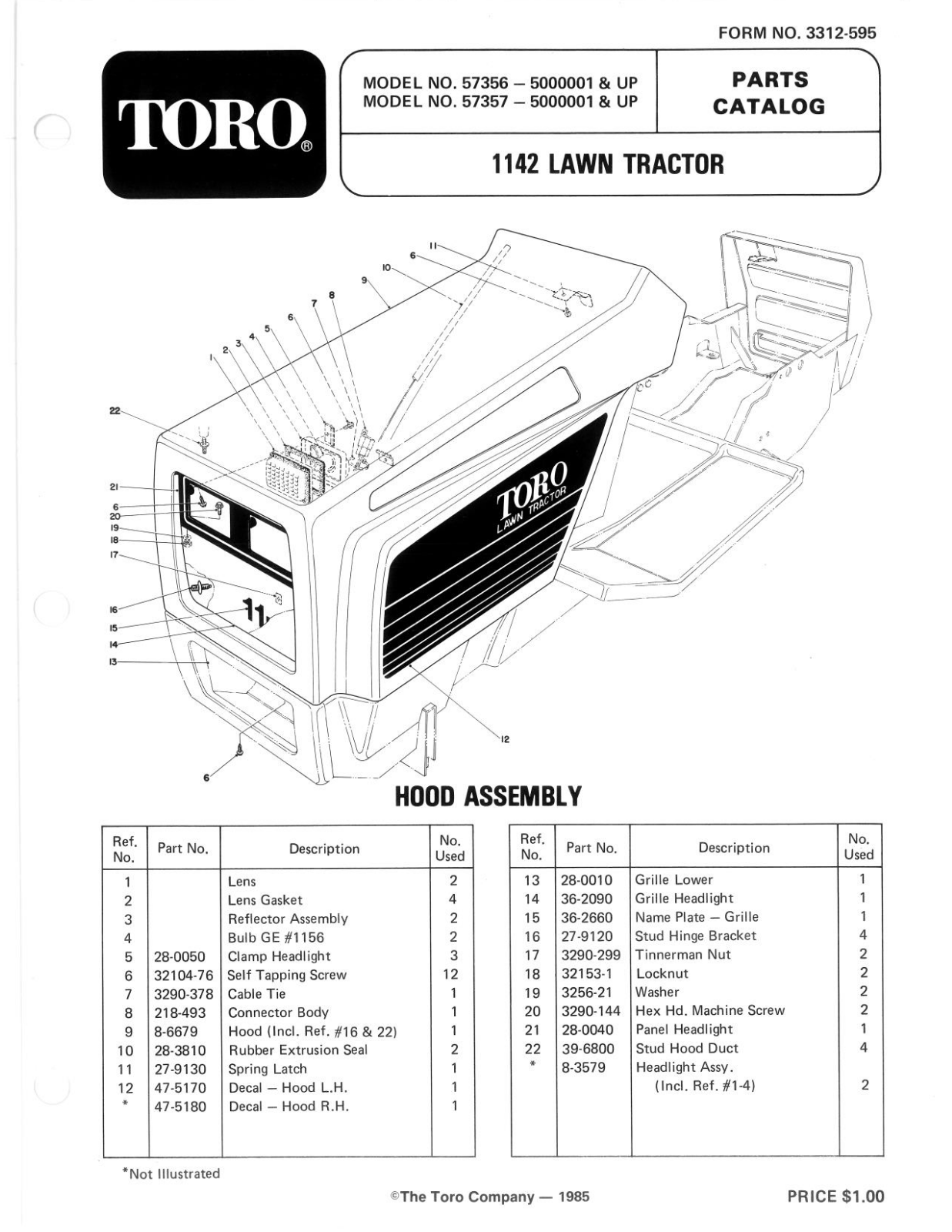 Toro 57357 Parts Catalogue