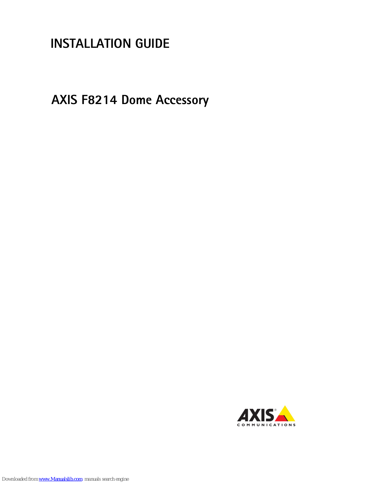 Axis F8214 Installation Manual