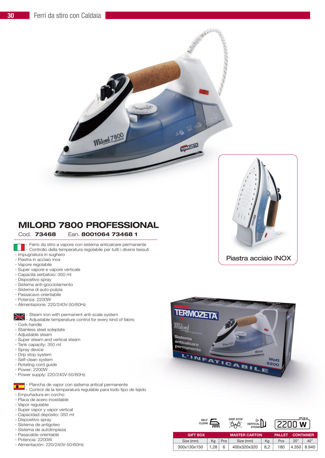 Termozeta Milord 7800 PROFESSIONAL MANUALE USO SCHEDA TECNICA - ManualMachine.com