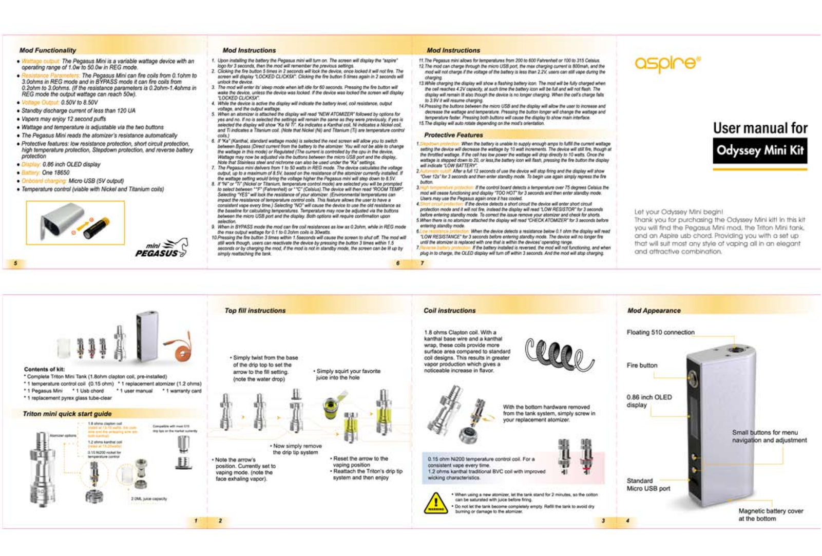 Aspire Odyssey Mini User Manual