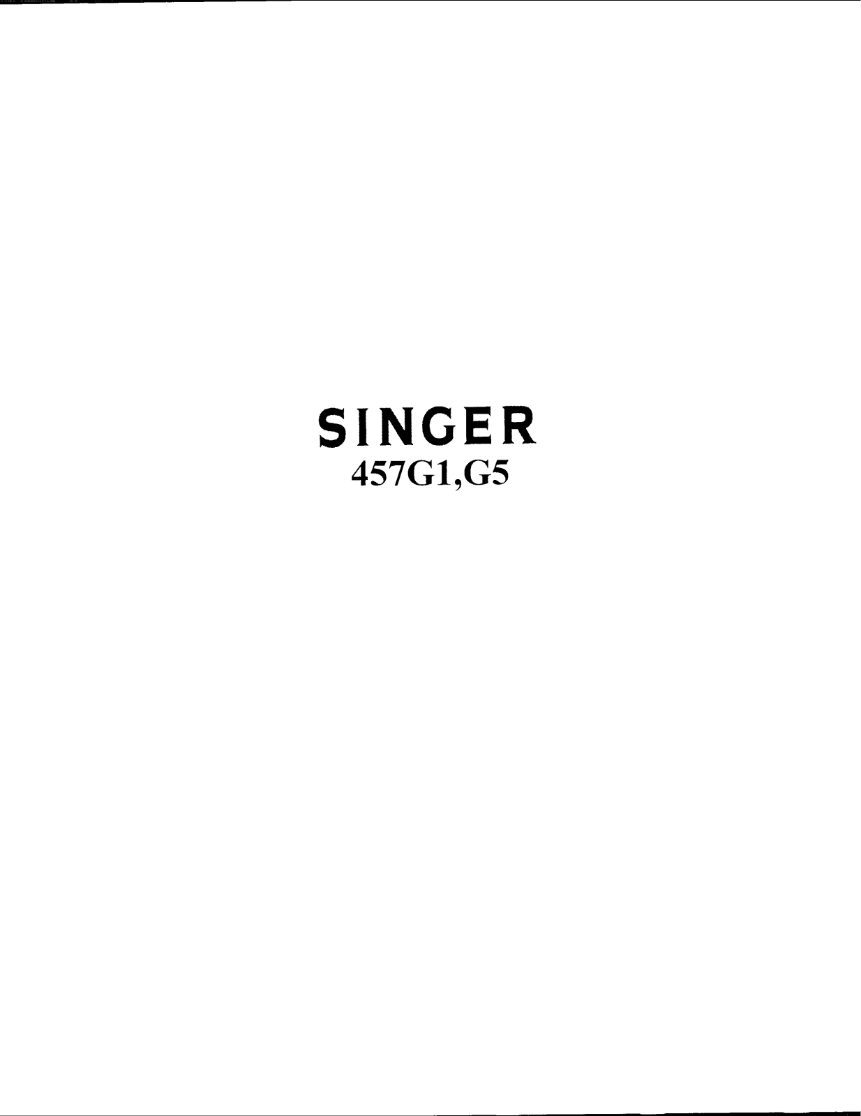 Singer 457G1, 457G5 User Manual