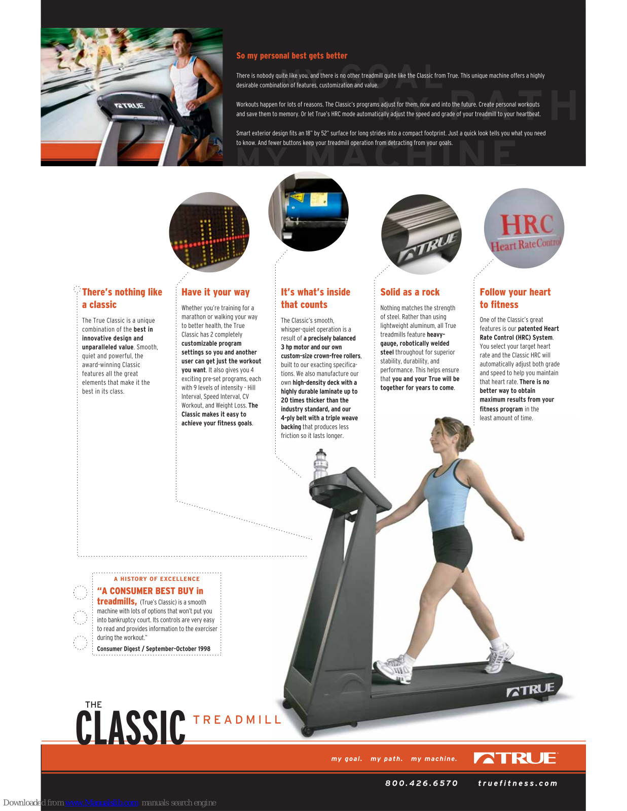 True Fitness Treadmill Classic, The Classic Specifications