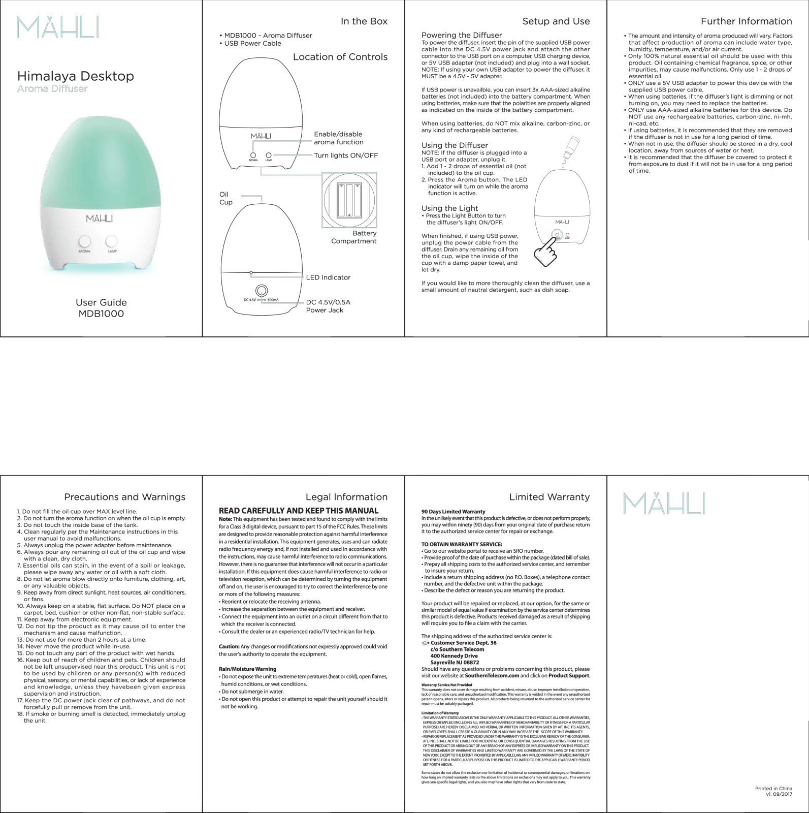 Mahli MDB1000 User Manual