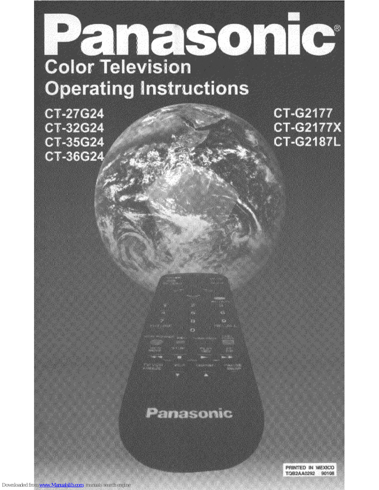 Panasonic CT-G2177, CT-32G24, CT-G2177X, CT-G2187L, CT-36G24 Operating Manual