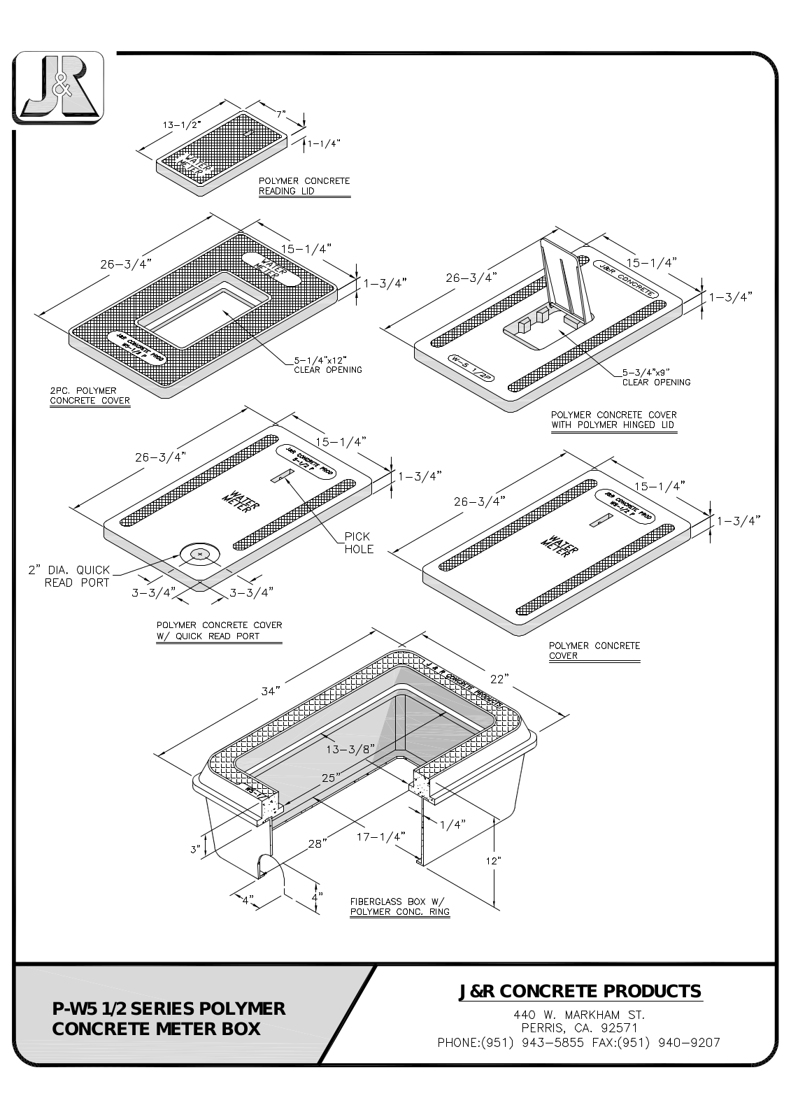 J & R Concrete Products P-W5 Shematics