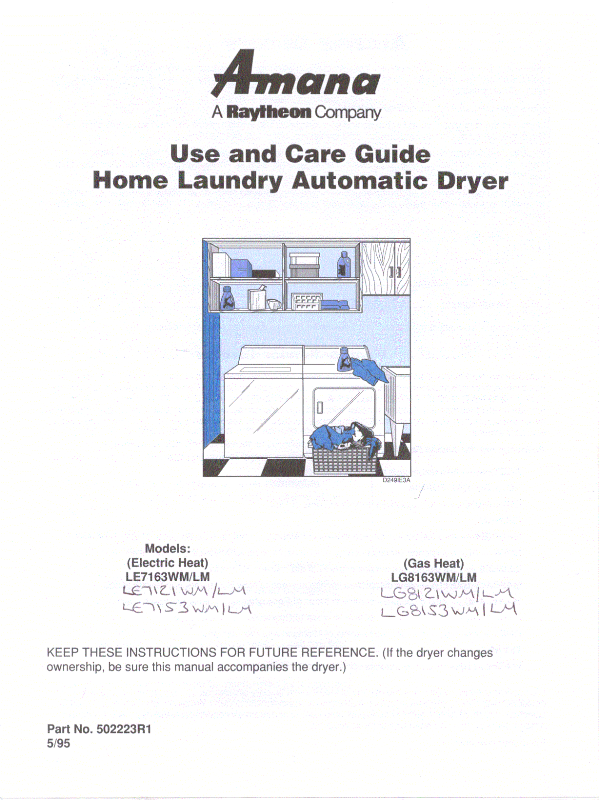 Amana LG8163WM-LM User Manual