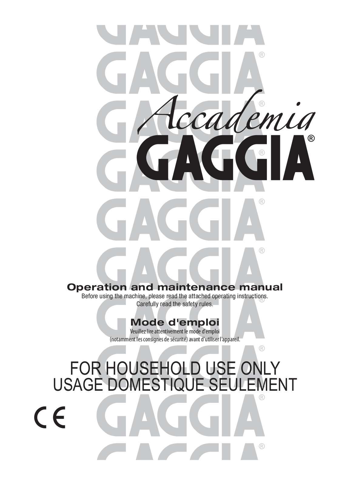 GAGGIA Accademia User Manual