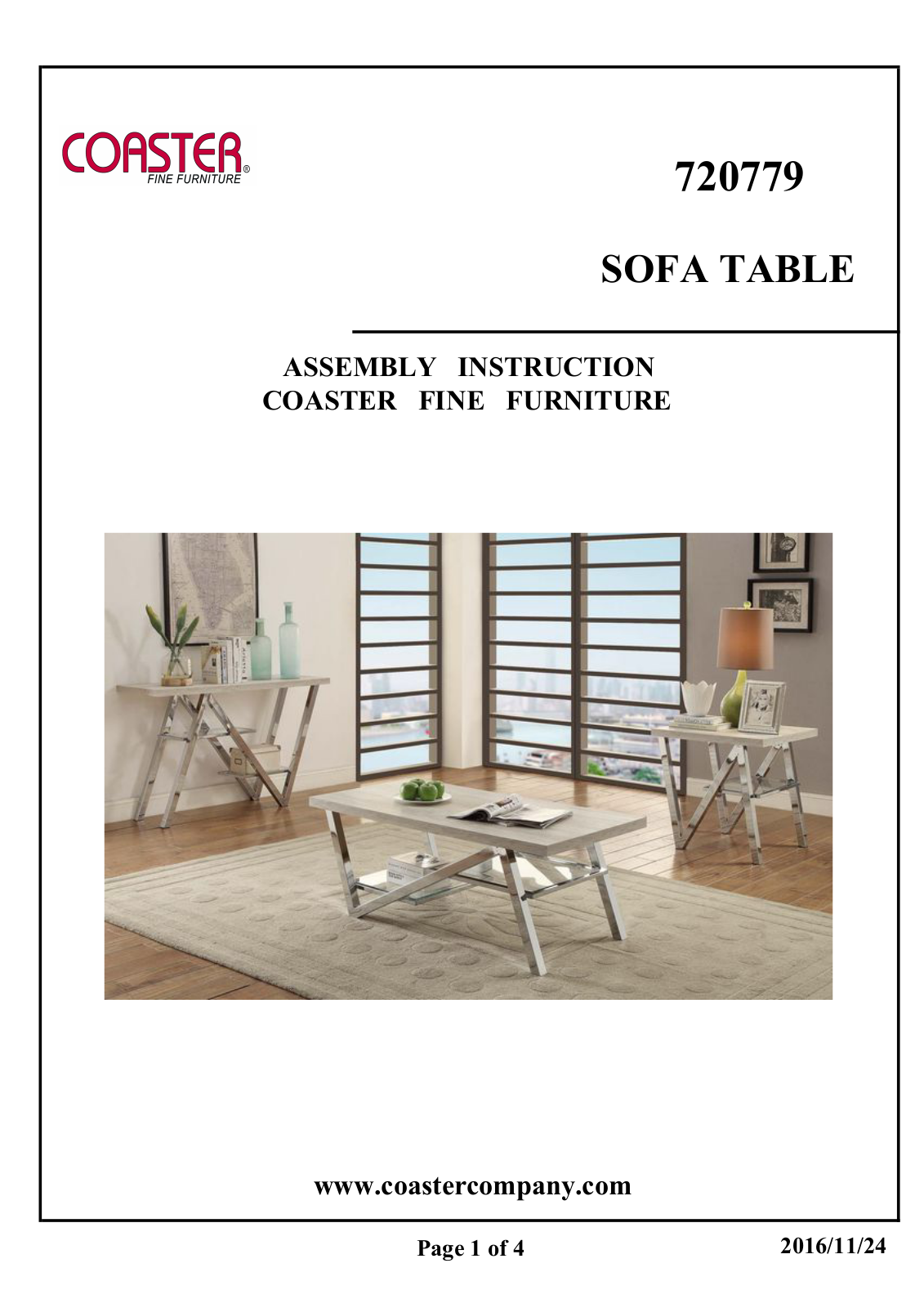 Coaster 720779 Assembly Guide - ManualMachine.com