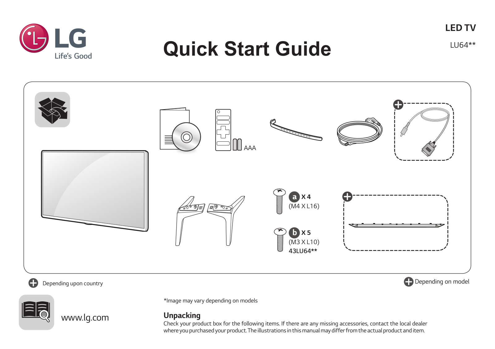 LG 49LU640H QUICK SETUP GUIDE