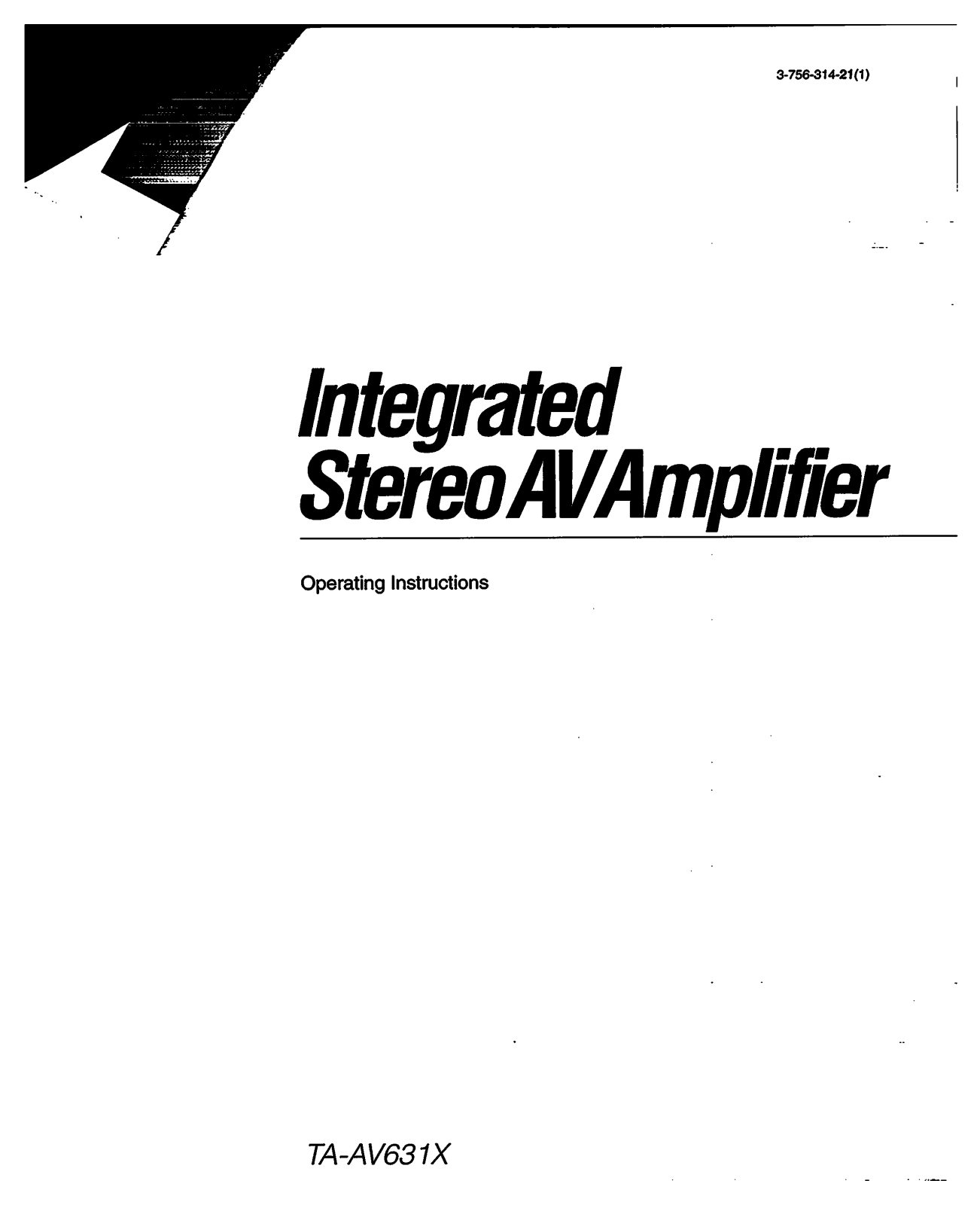 Sony TA-AV631X User Manual