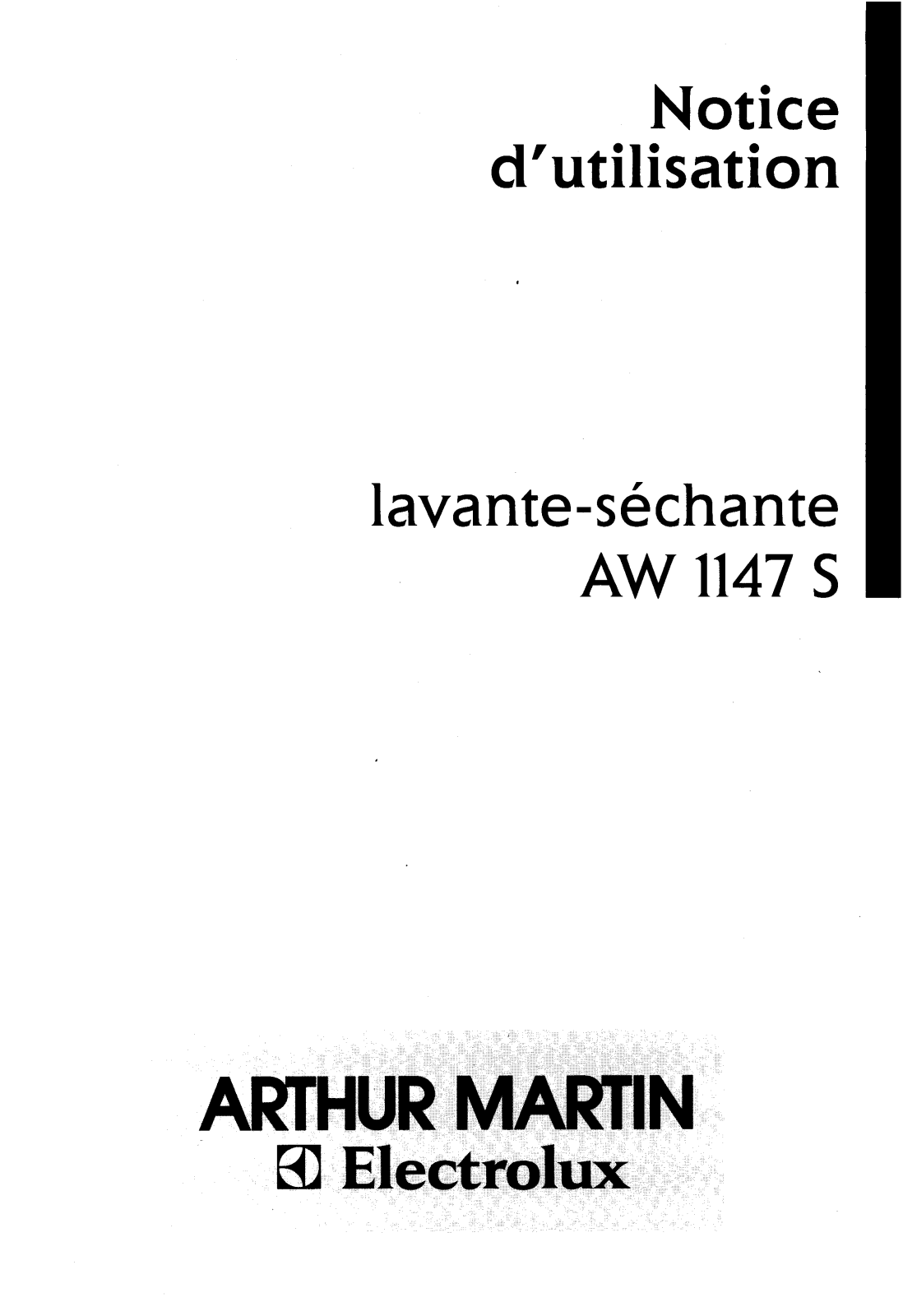 Arthur martin AW1147S User Manual