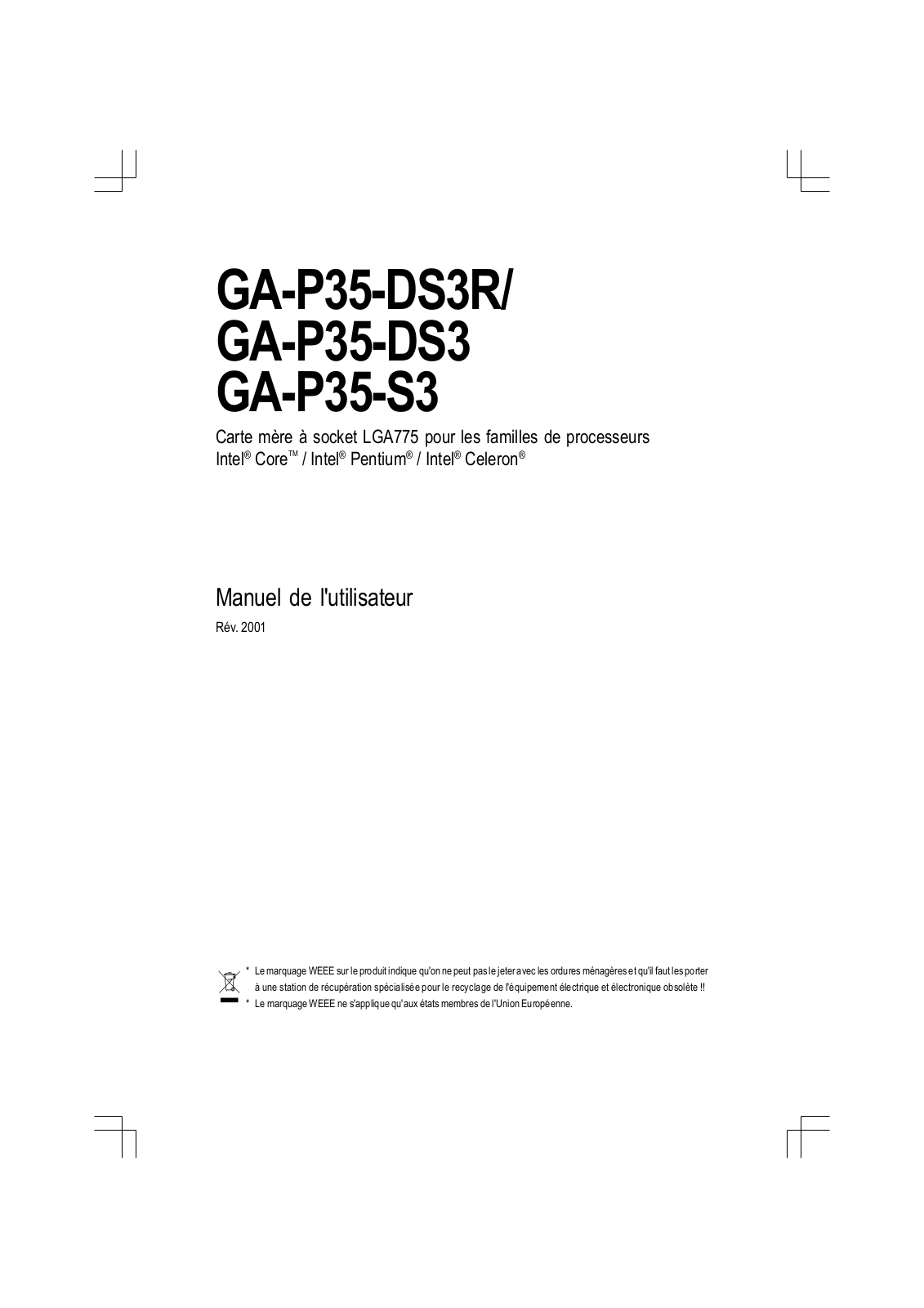 GIGABYTE GA-P35-S3G, GA-P35-DS3P, GA-P35-DS3R User Manual