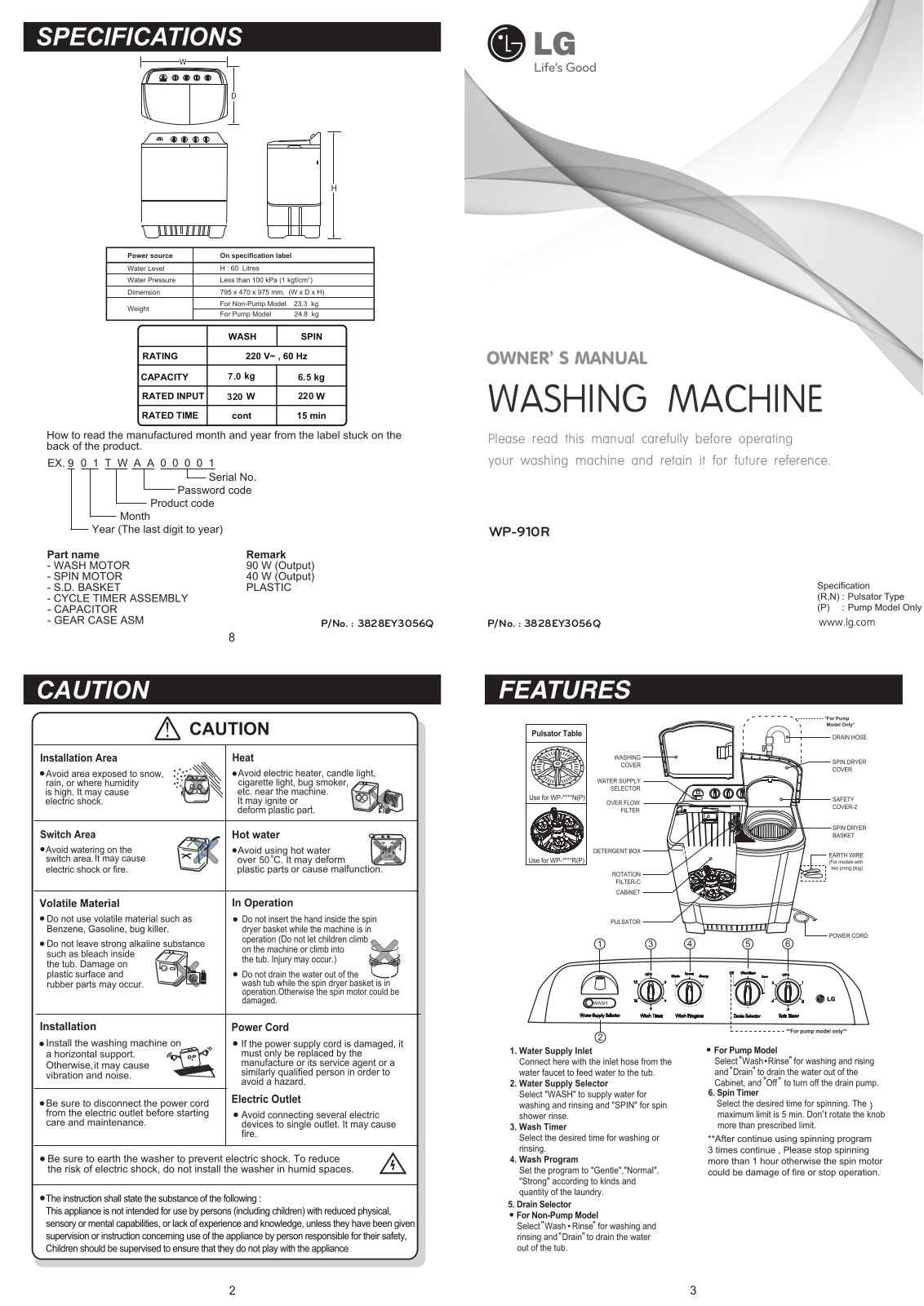 LG WP-910R Owner’s Manual