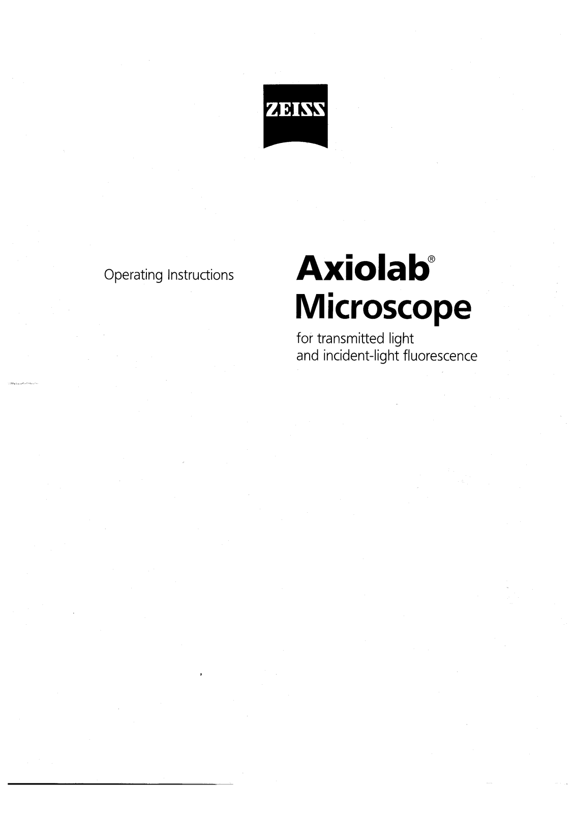 Zeiss AXIOLAB USER MANUAL