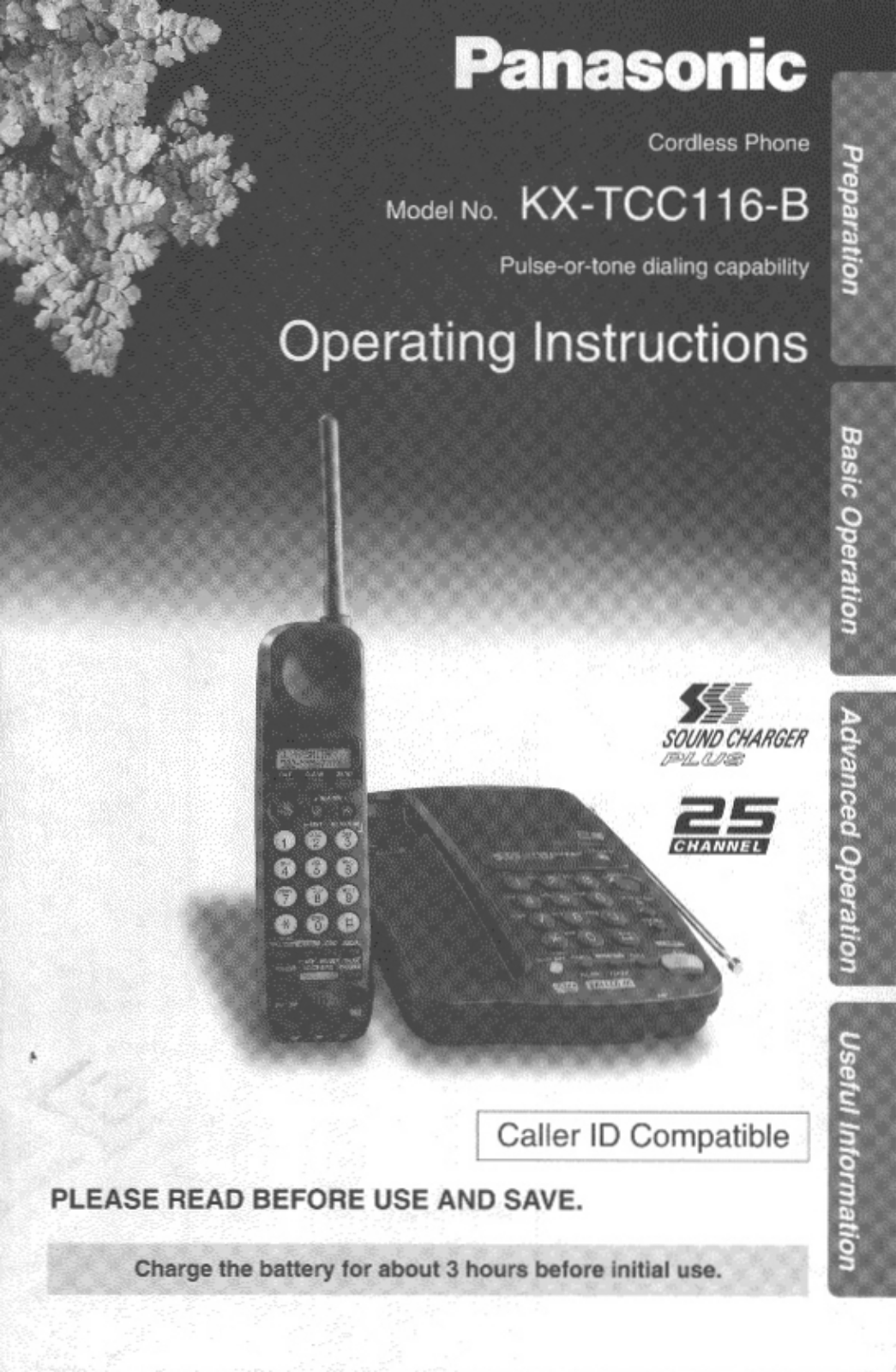 Panasonic kx-tcc116 Operation Manual