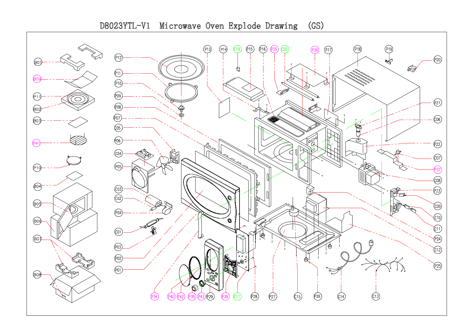 BORK D8023YTL-Y1 Exploded view - ManualMachine.com