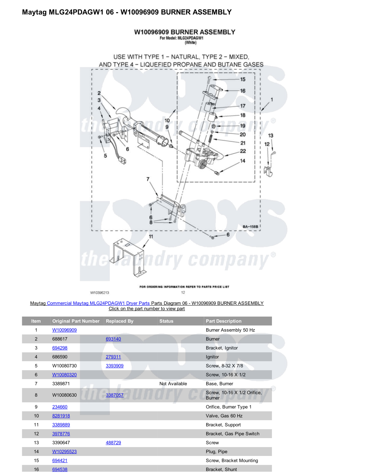 Maytag MLG24PDAGW1 Parts Diagram