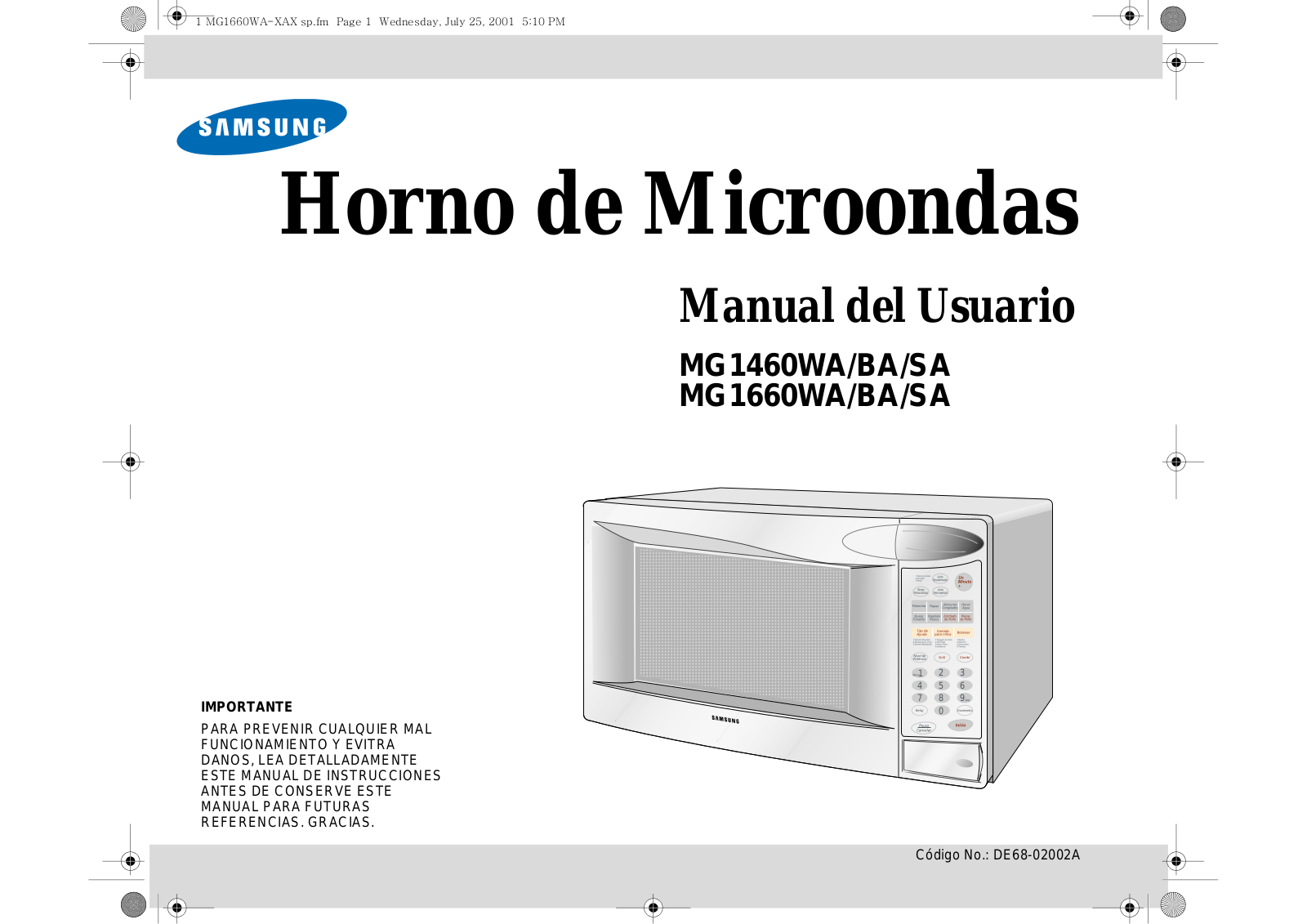 Samsung MG1660WA User Manual
