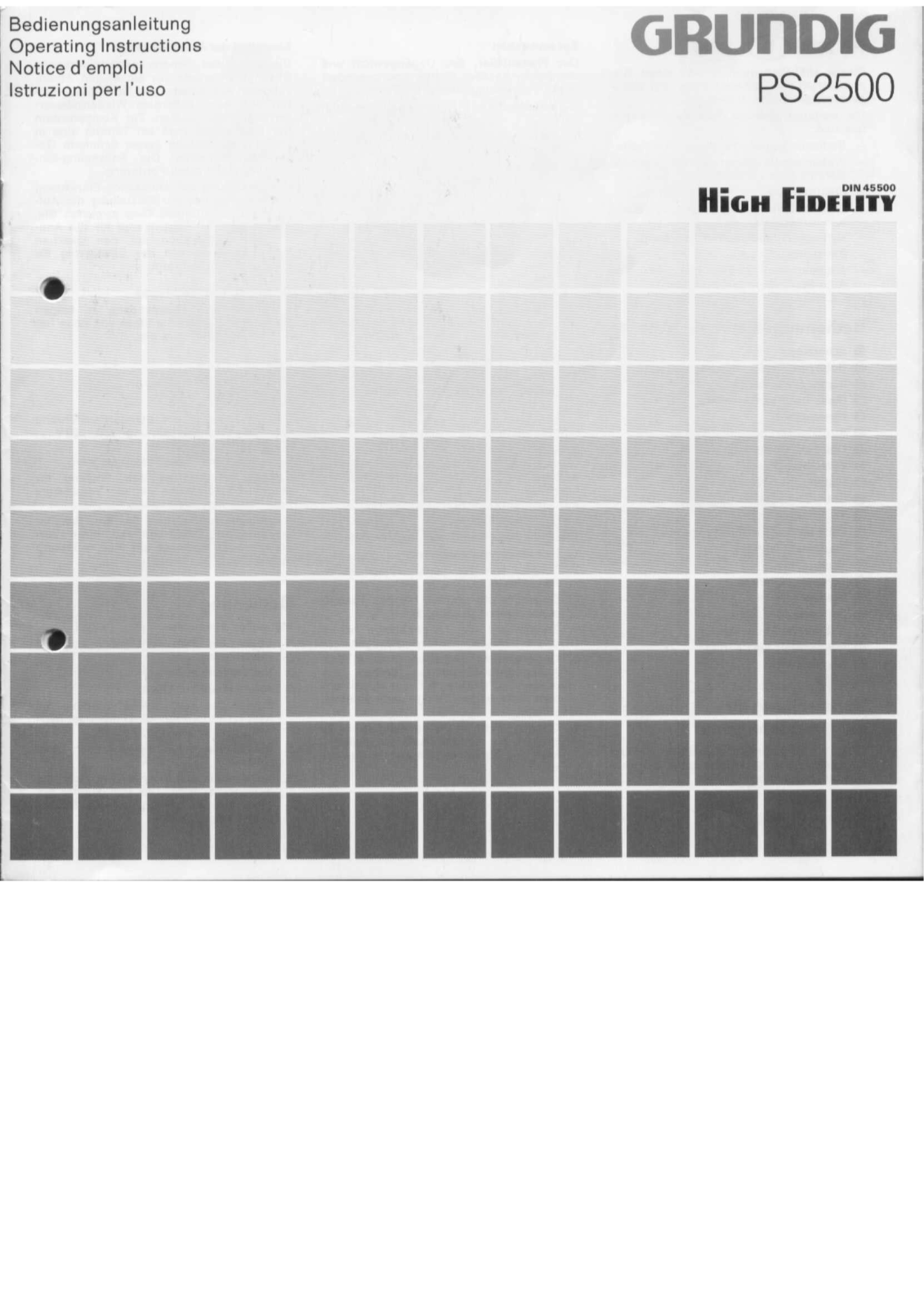 GRUNDIG PS2500 User Manual