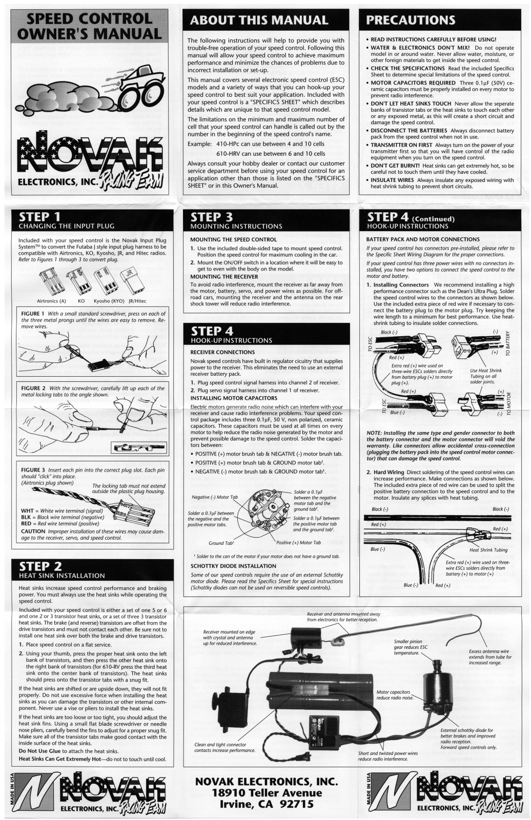 Novak 610-RV Owners Manual