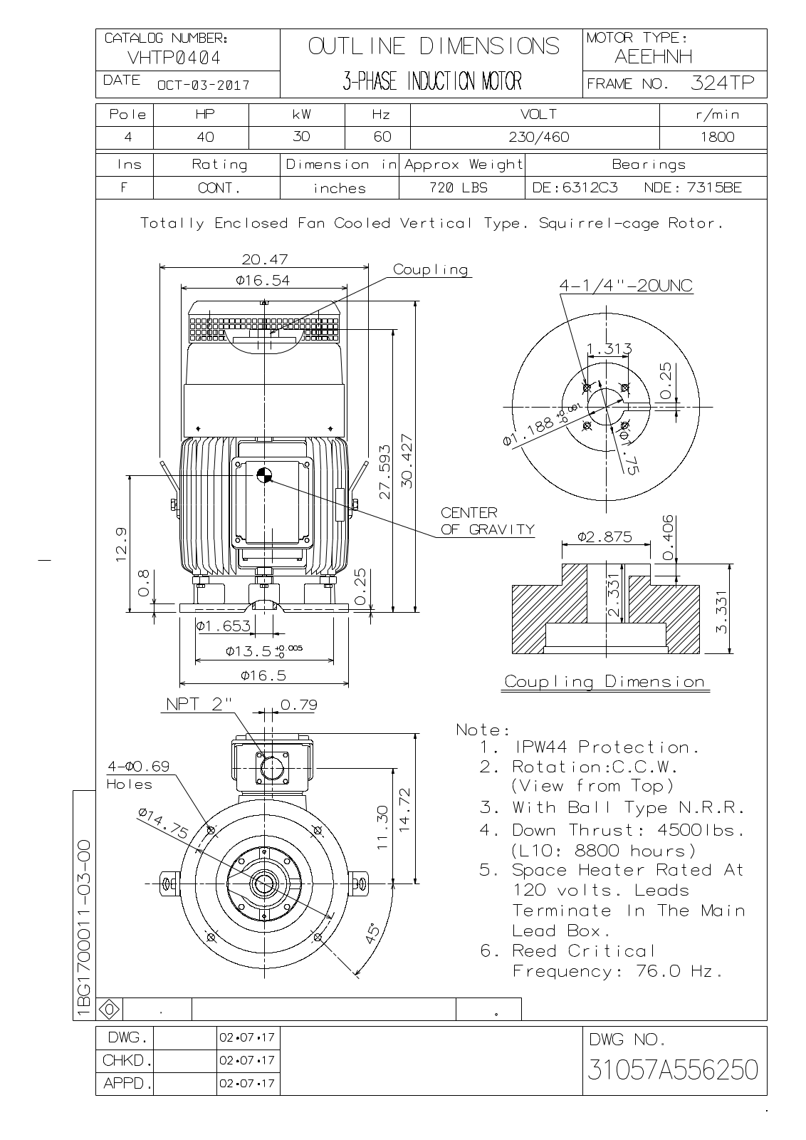 Teco VHTP0404 Reference Drawing