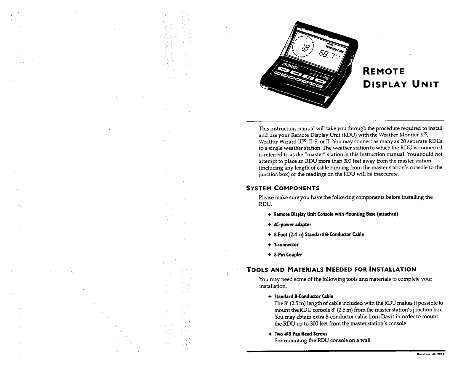 Davis 7815 Installation Manual