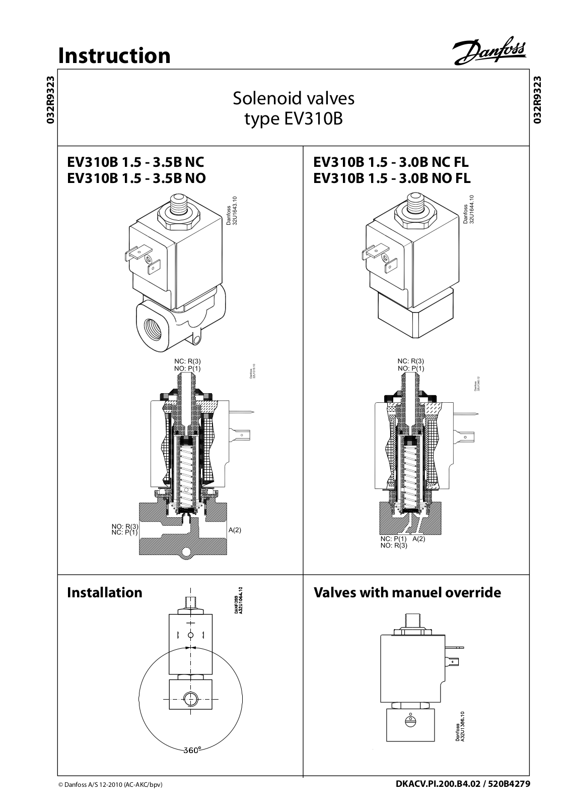 Danfoss EV310B Installation guide