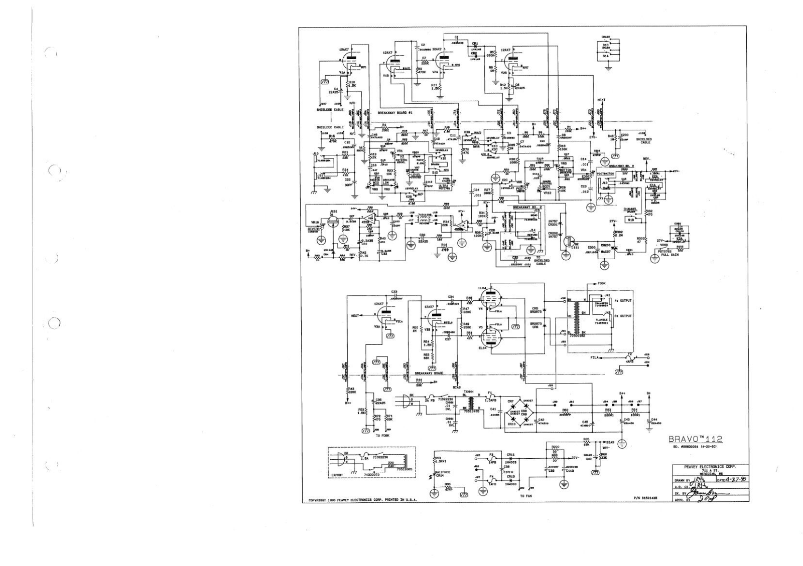 Peavey bravo 112 schematic