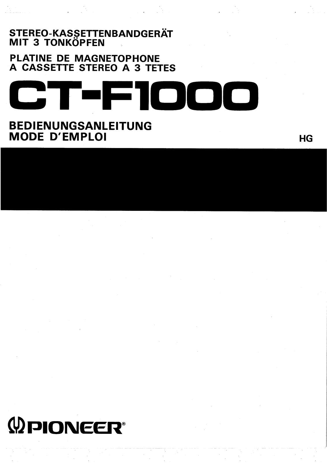 Pioneer CT-F1000 User Manual