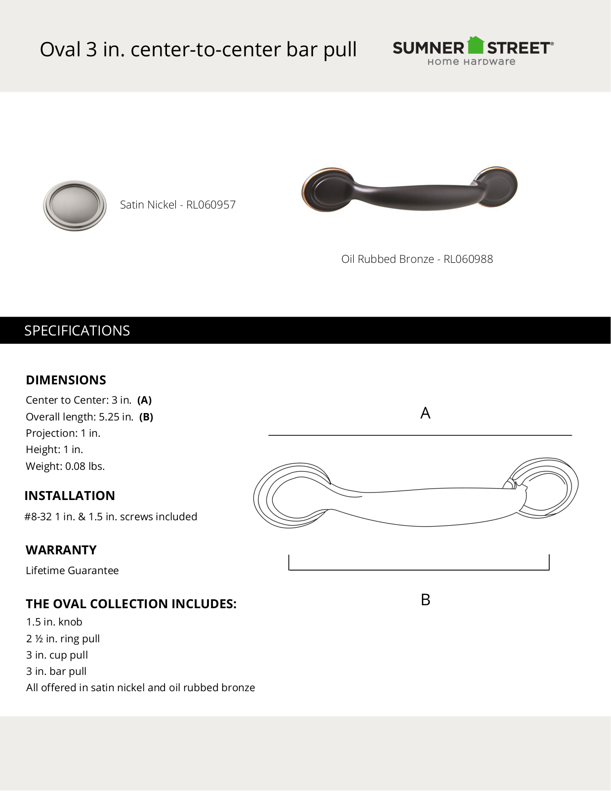 Sumner Street Home Hardware CTHD1085 Specifications - ManualMachine.com
