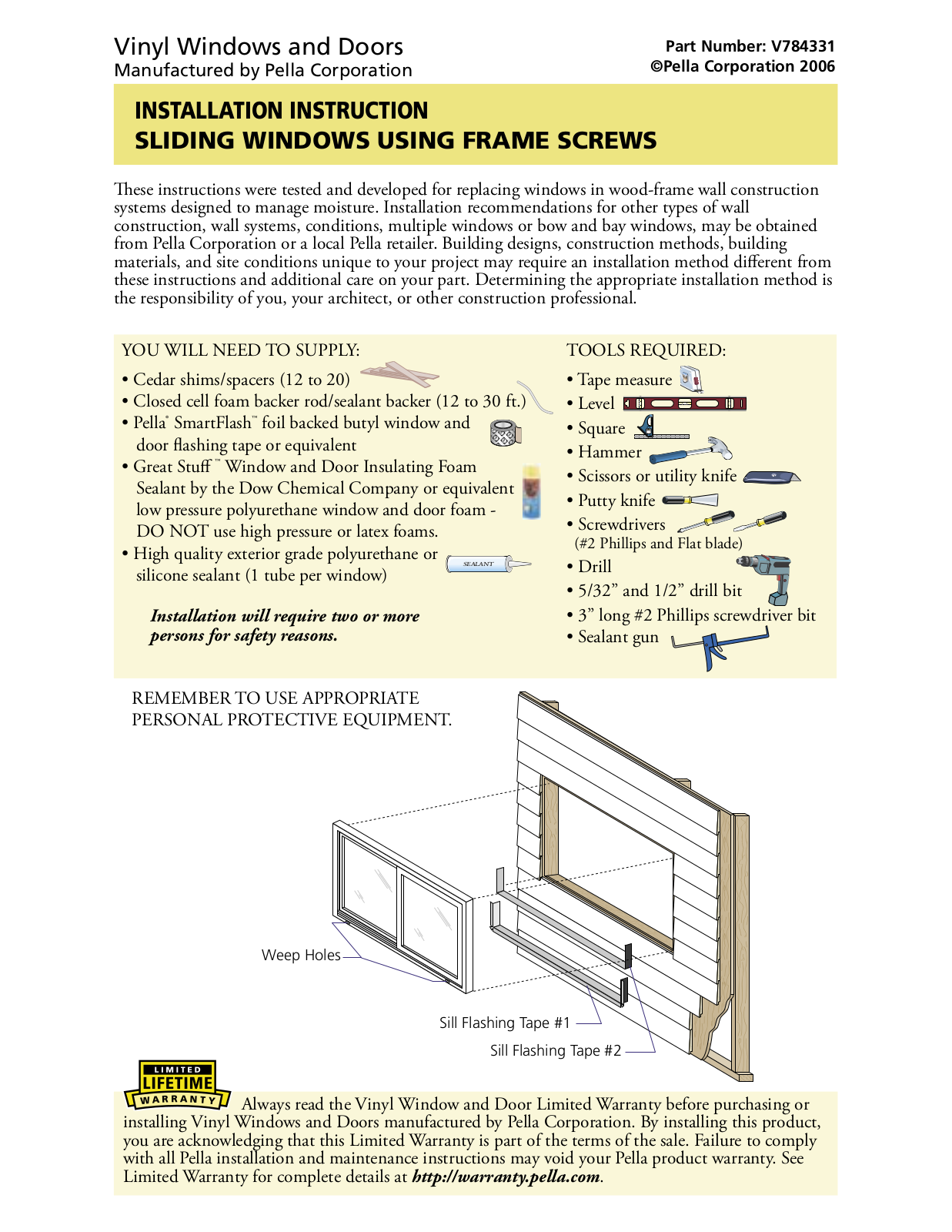 Pella V784331 User Manual